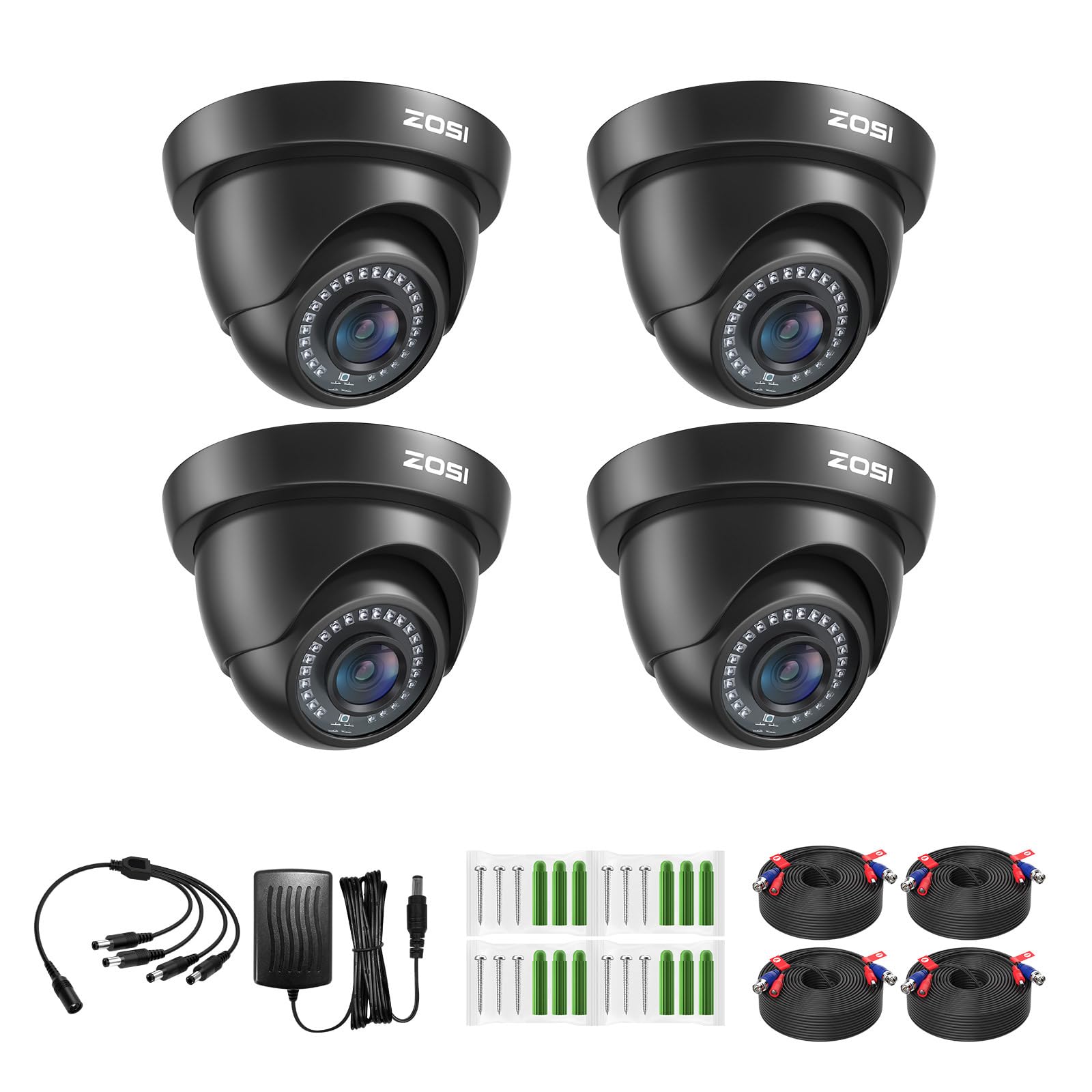 Amazon.com : ZOSI 4 Pack HD 720P 1MP. 1280TVL 4-in-1 Waterproof